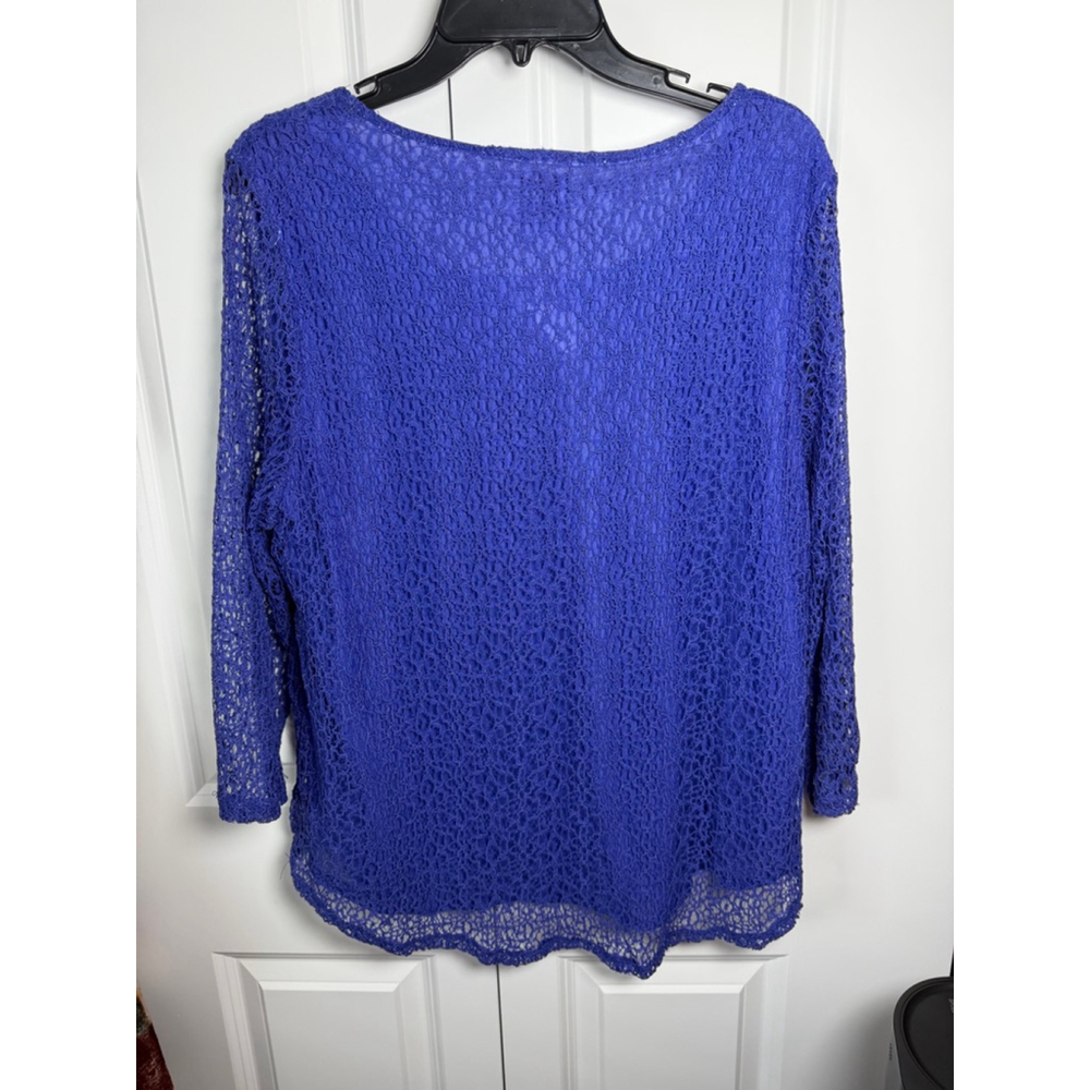 Chico's BlueLace Blouse Size L - Picture 2 of 6
